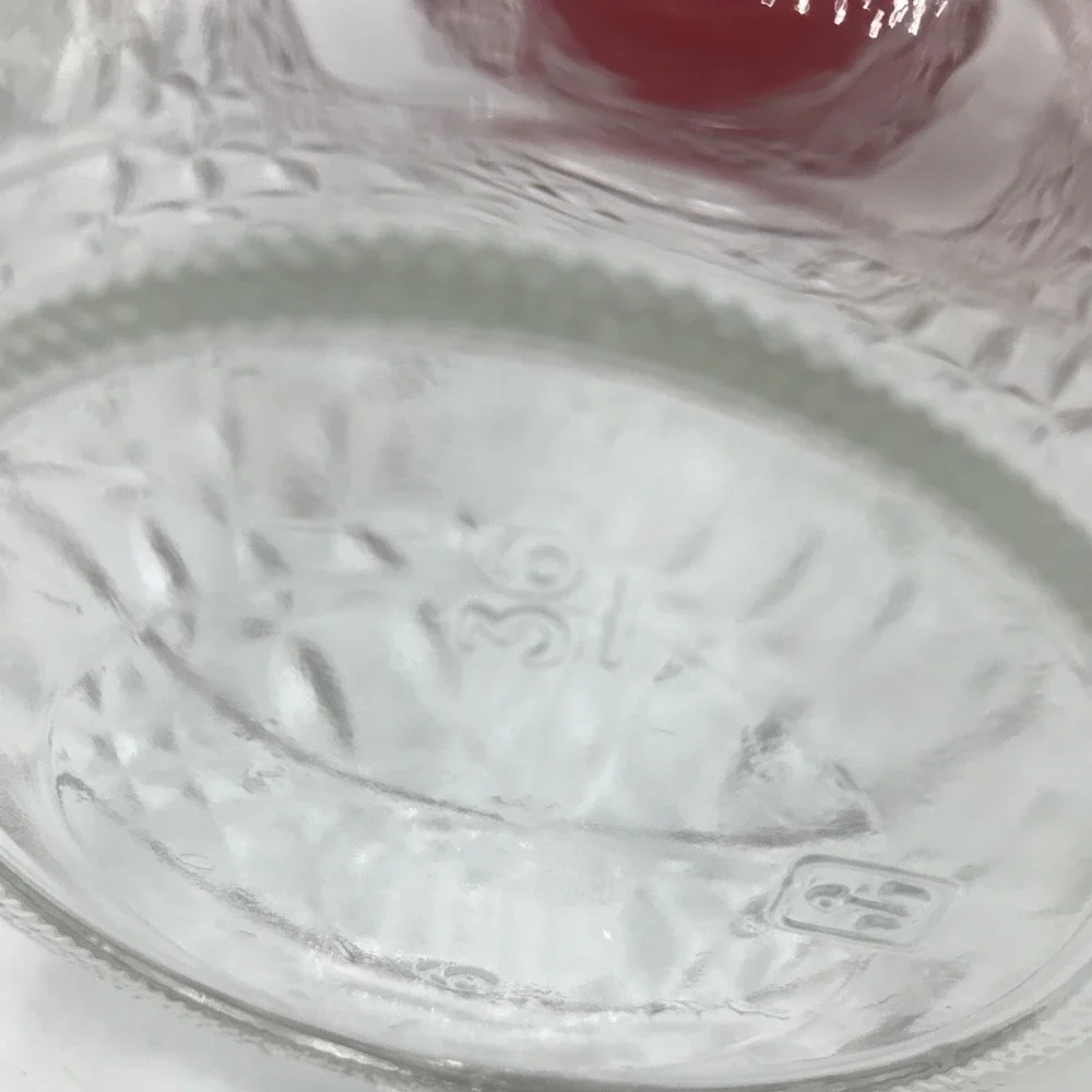 ANCHOR HOCKING GLASS JARS‎ WEXFORD DIAMOND PATTERN RED PLASTIC LID ONE  1 JAR
